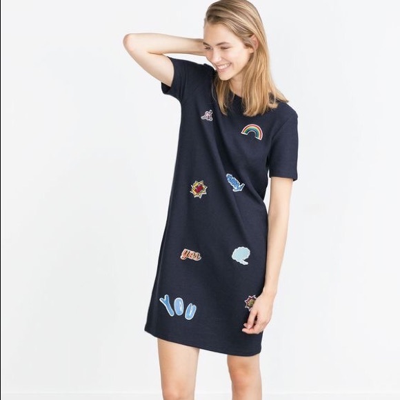 zara patch dress